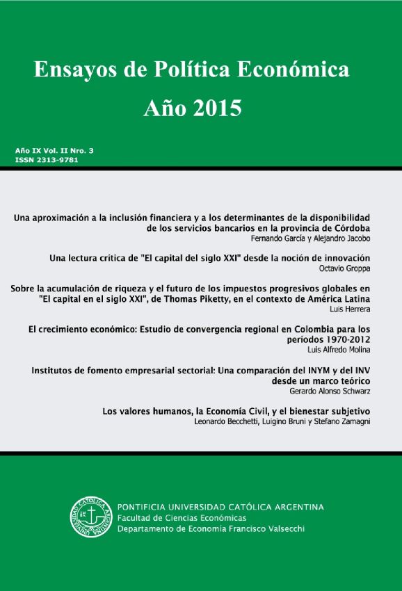 					Ver Vol. 2 Núm. 3 (9): Ensayos de Política Económica 2015
				